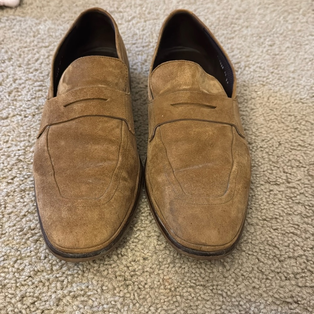 Men’s Cole Haan Tan Suede Loafers-Normal Wear & Tear. Size 11